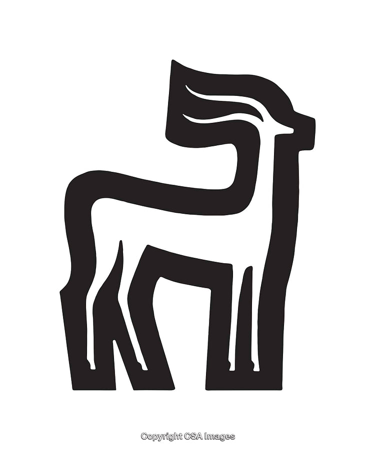 Minimalist Black and White Deer Line Art Illustration Design