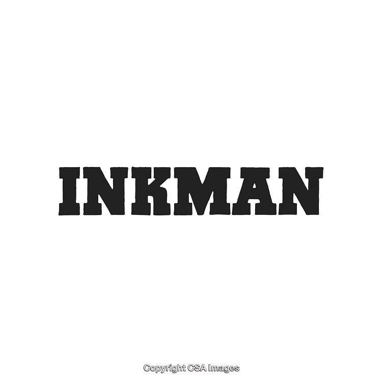 Stylized Bold Inkman Word Text in Black on a White Background