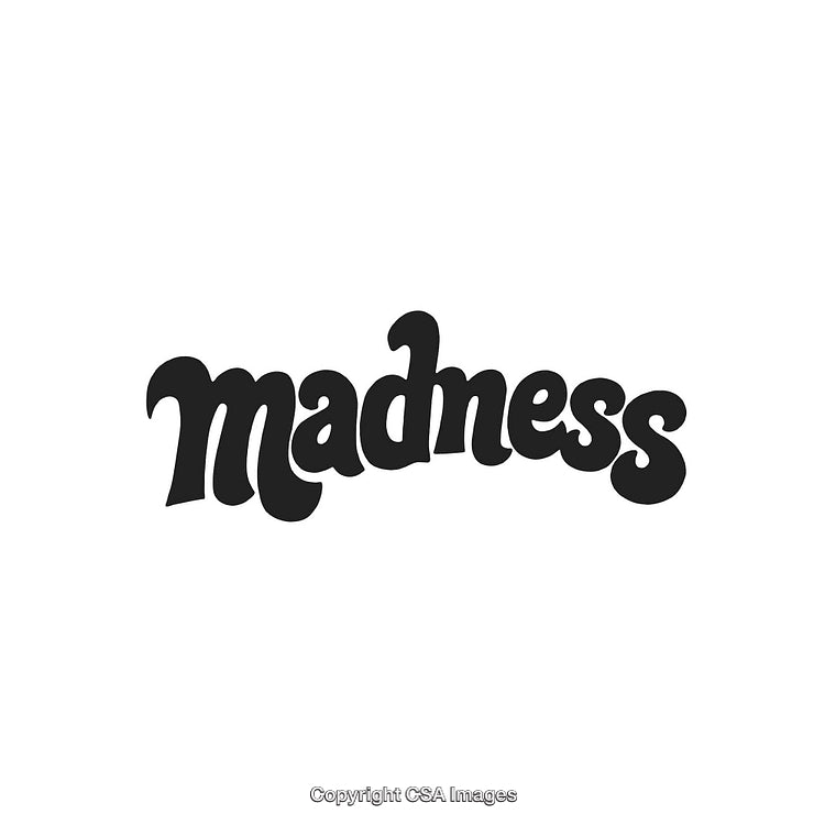 Bold Artistic Typography Displaying 'Madness' in a Stylish Retro Font