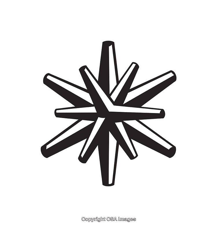 Abstract Black and White Geometric Shape Line Art Illustration