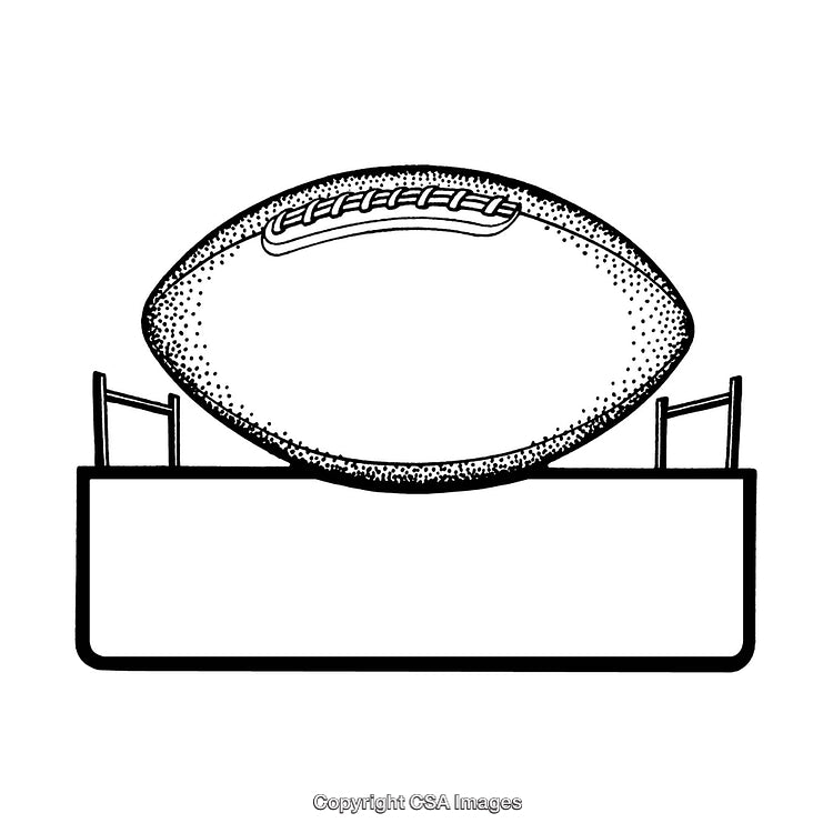 Illustration Featuring a Football with Goalposts in Black and White