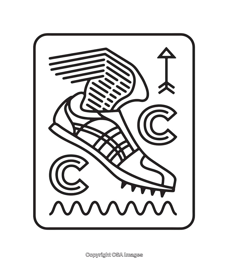 Black And White Line Art Design Featuring Running Shoe With Wing Illustration