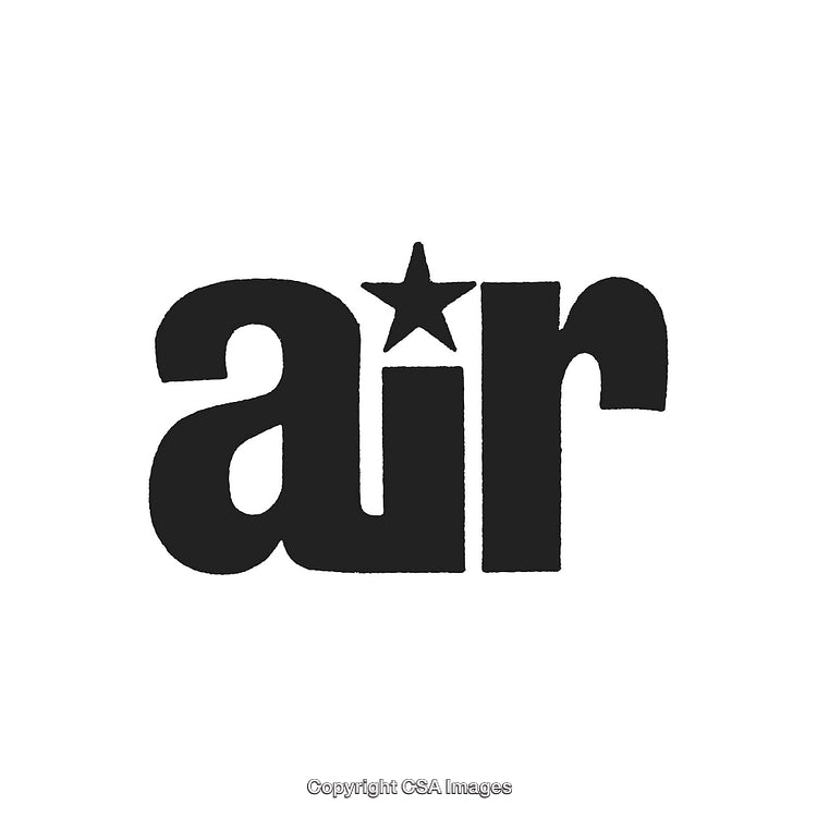 Bold Typography Design Featuring Star Accent and Word 'Air' in Black