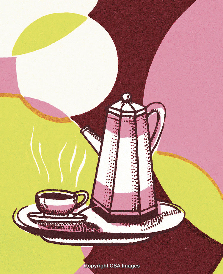 Coffee Cup and Carafe on a Tray