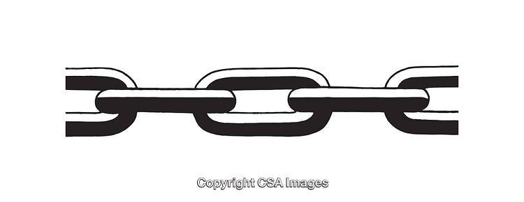 Black and White Line Art of a Chain Link Graphic