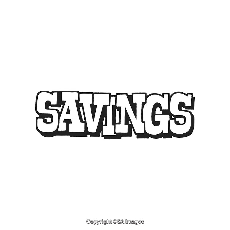 Savings Text Graphic in a Bold Typography Style