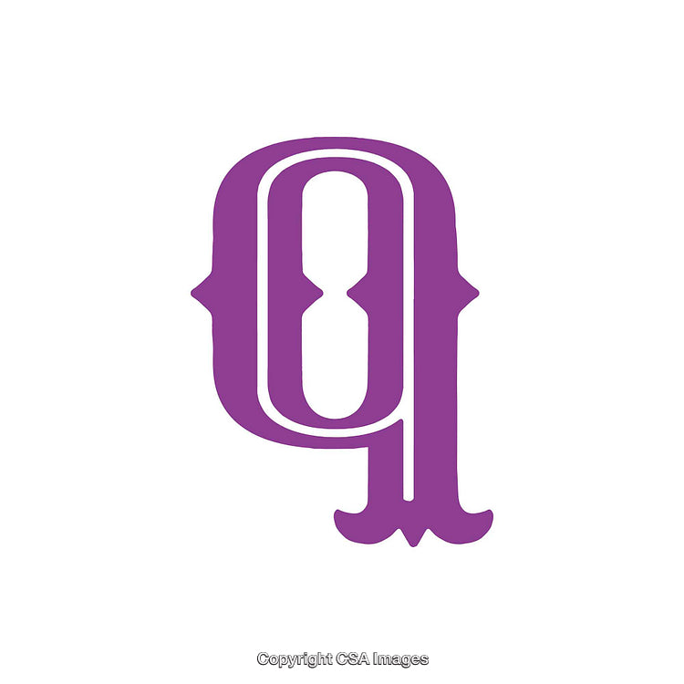 Purple Ornate Letter Q in Artistic Design Style