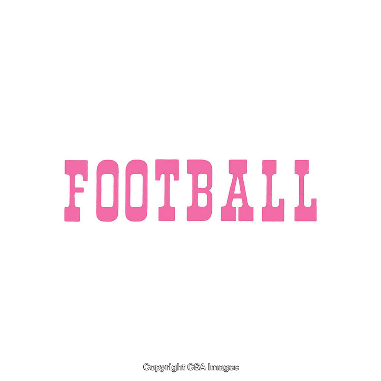 Pink Football Text Over White Background in Bold Typeface