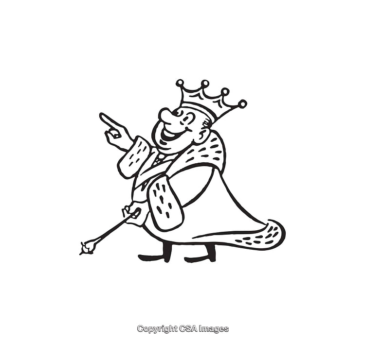 Playful Line Art Illustration Featuring a King in Regal Attire