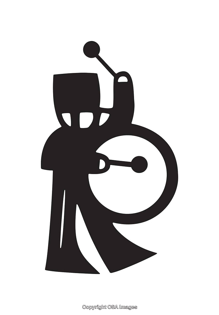 Abstract Monochrome Icon of a Drummer With a Modern Artistic Style