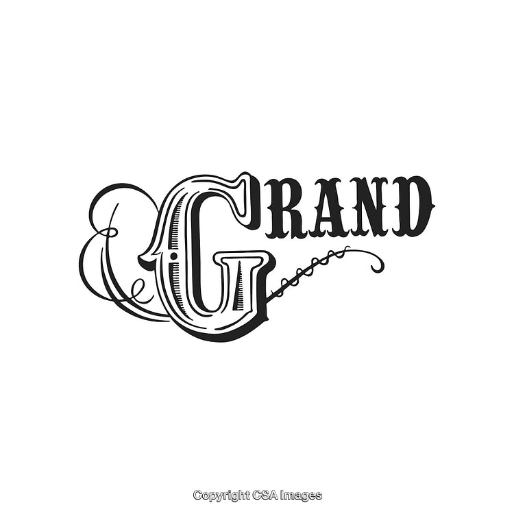 Elegant Black and White Decorative Typography Artwork Design
