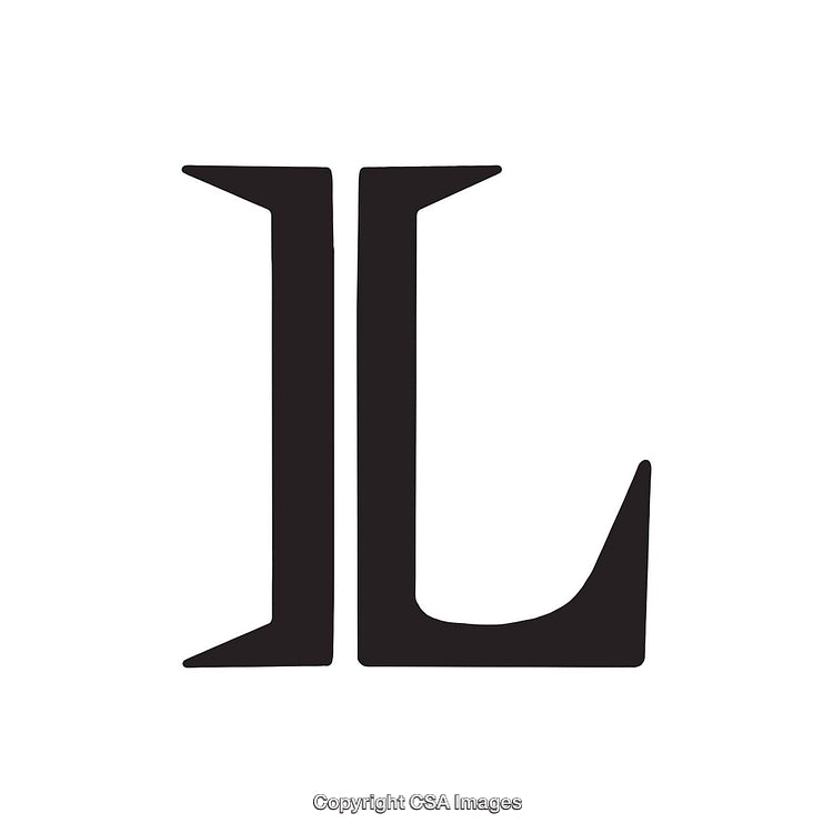 Black Stylized Letter L on a Clean White Background