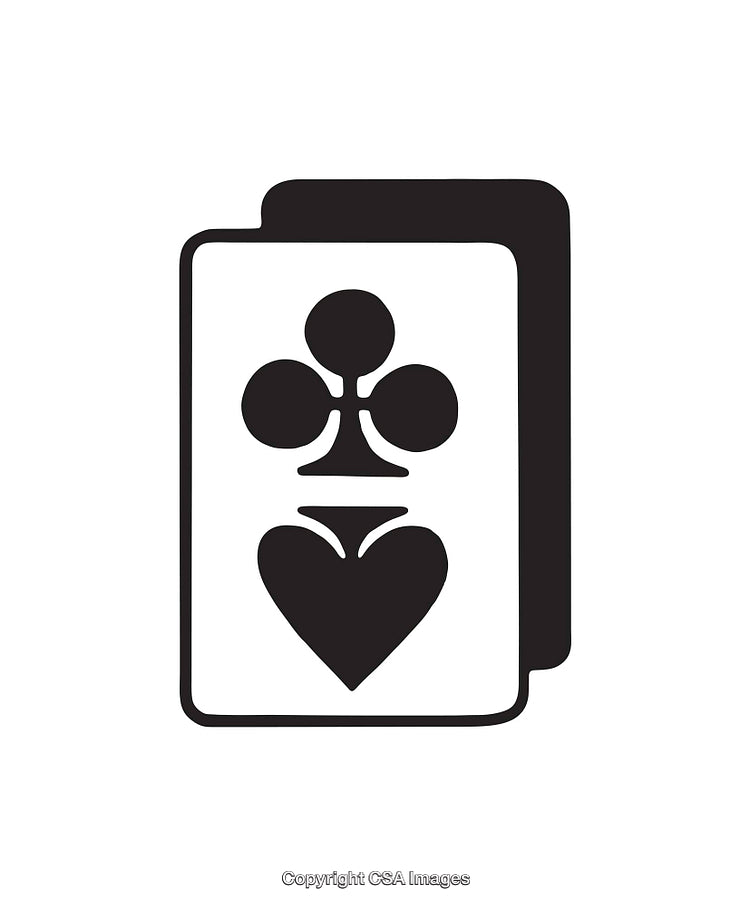 Black and White Illustration of Playing Card Symbols