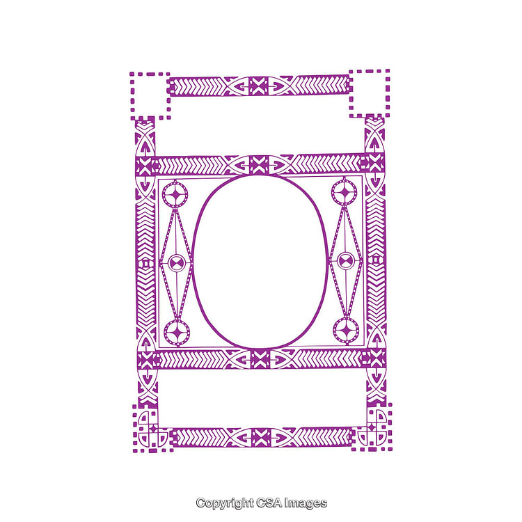 Artistic Purple Frame with Geometric Patterns and Modern Decorative Design