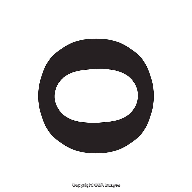 Minimalist Black Letter O on White Background