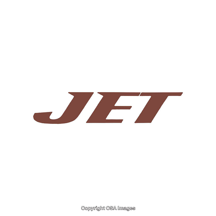 Bold Typography Design Featuring the Word Jet in Brown Tones