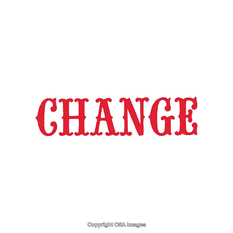 Red Typography Displaying the Word 'Change' on a White Background