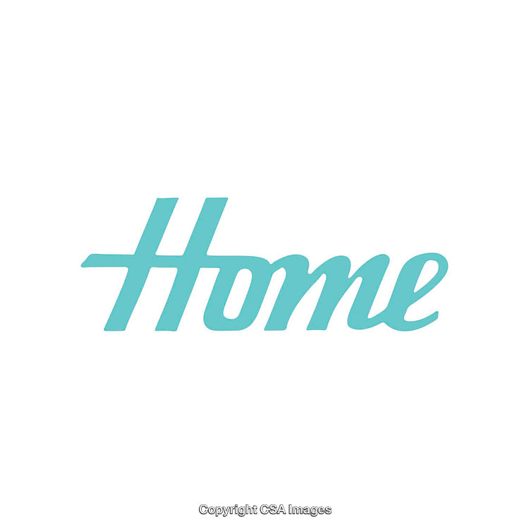Stylish Blue Typography Featuring the Word Home on a Minimalistic White Background