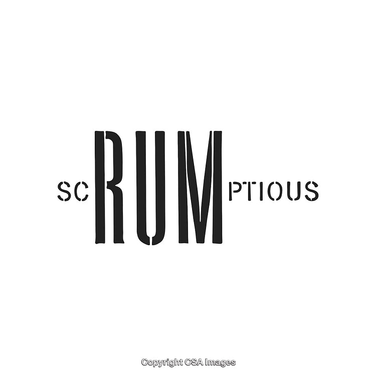 Creative Text Design Featuring Stylized Typography with Emphasis on the Word 'Rum'