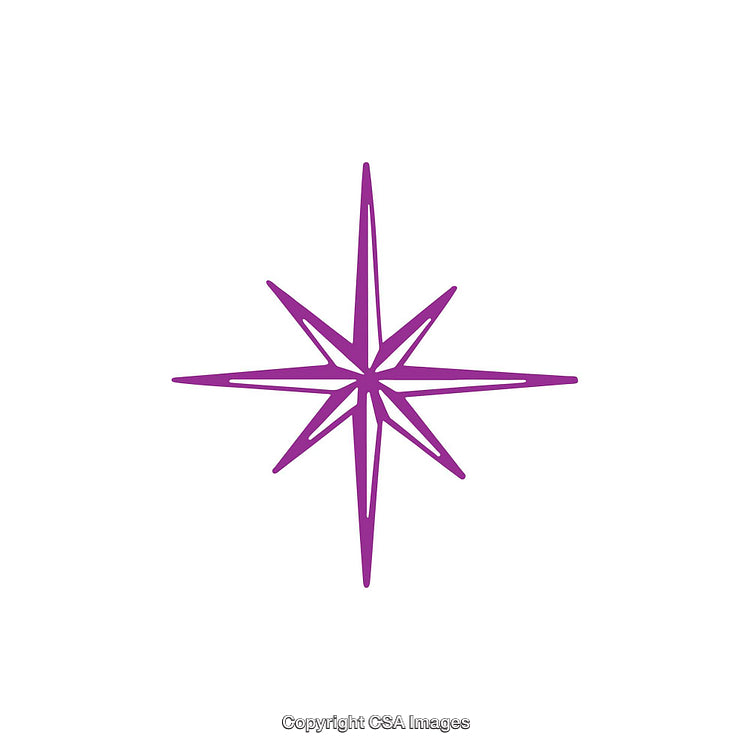 Purple Eight-Pointed Star Design with Clean Minimalist Lines