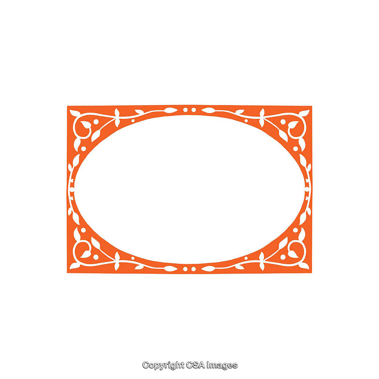 Elegant Orange Decorative Frame With Intricate Border Design