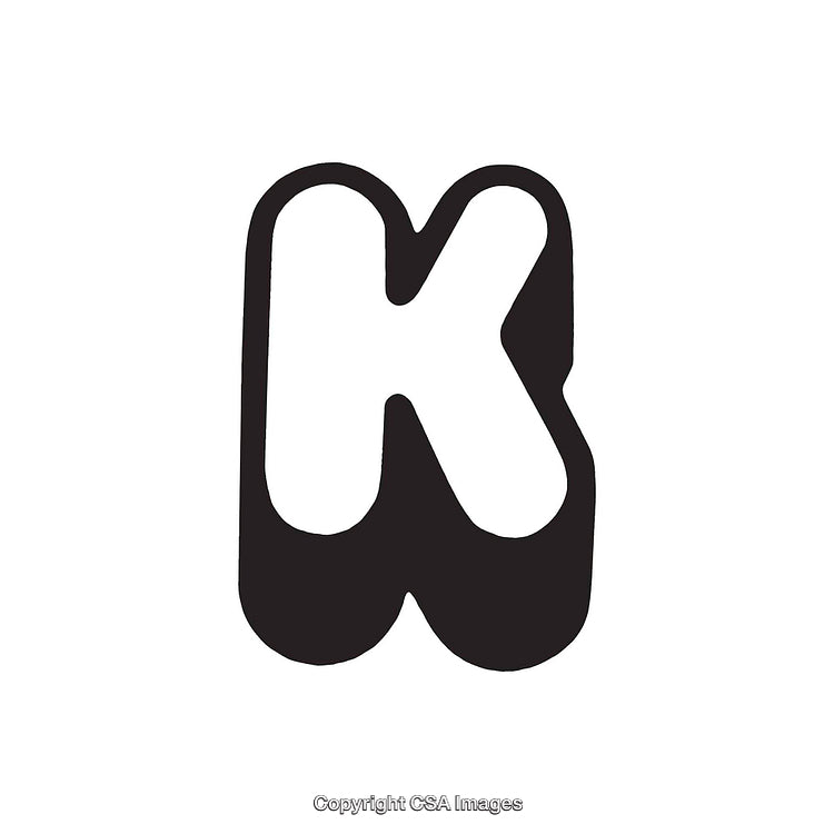 Bold Black and White Illustration of the Letter K