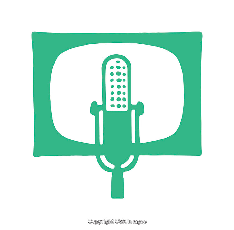 Green Microphone Icon Representing Broadcasting and Audio Communication Concepts
