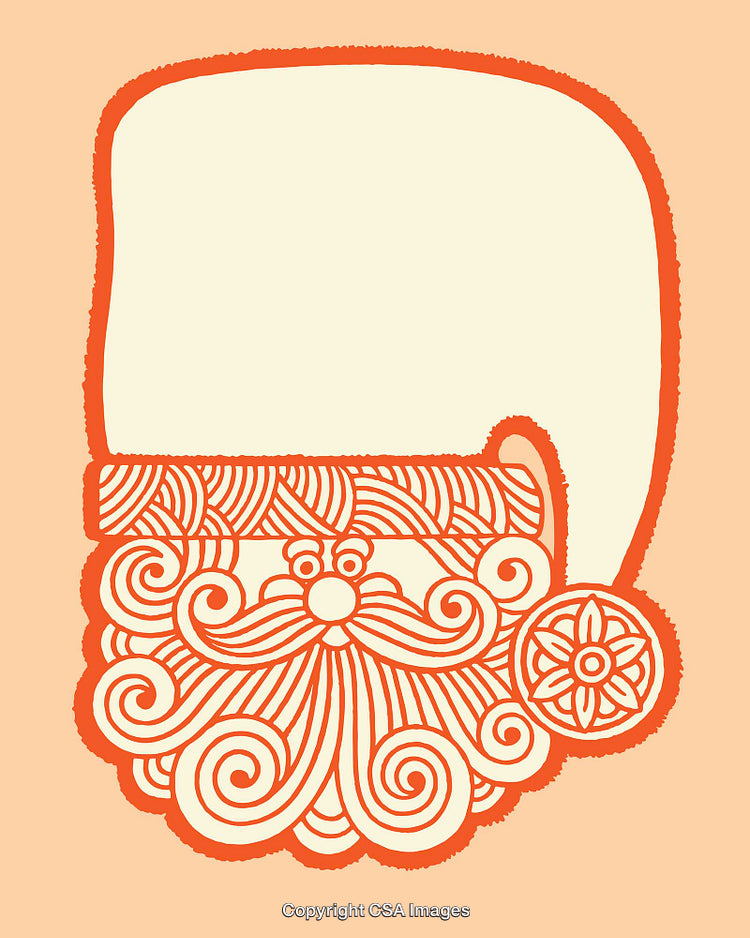 Colorful Line Art Illustration of a Santa Claus Design