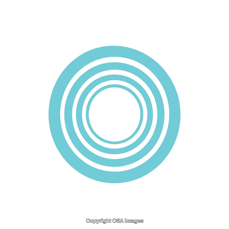 Abstract Blue Concentric Circles Design on a White Background