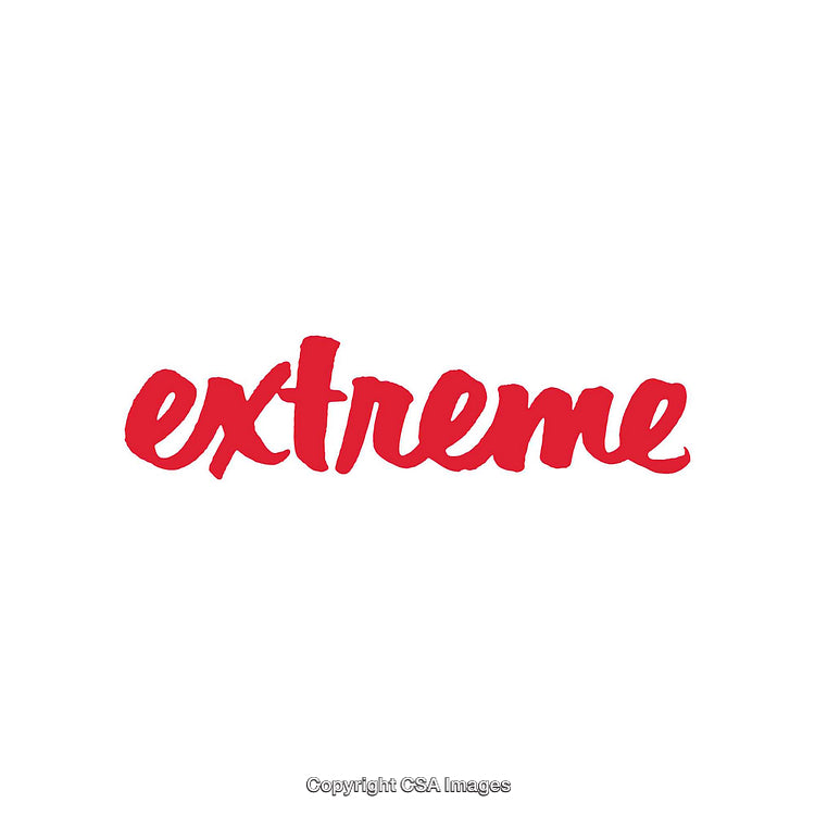 Red Handwritten Text Displaying the Word Extreme in Bold Style