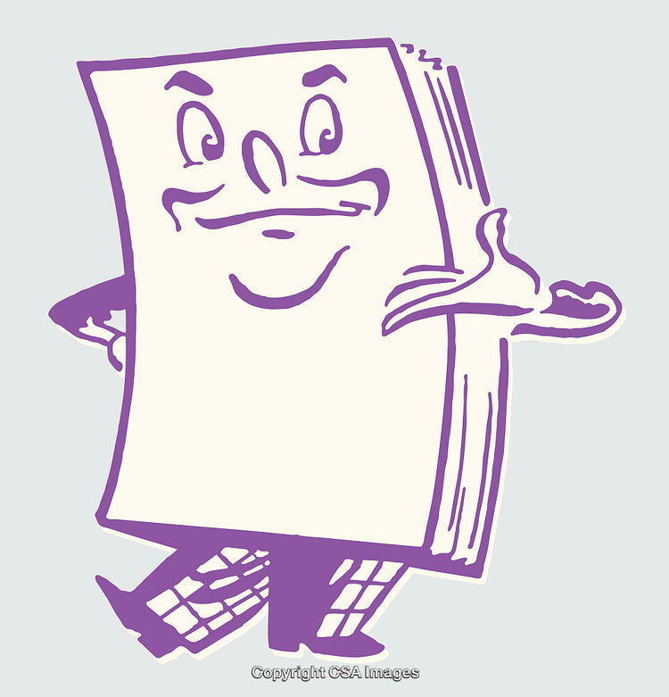 Cartoon Paper Character Illustration with Expressive Face and Confident Pose