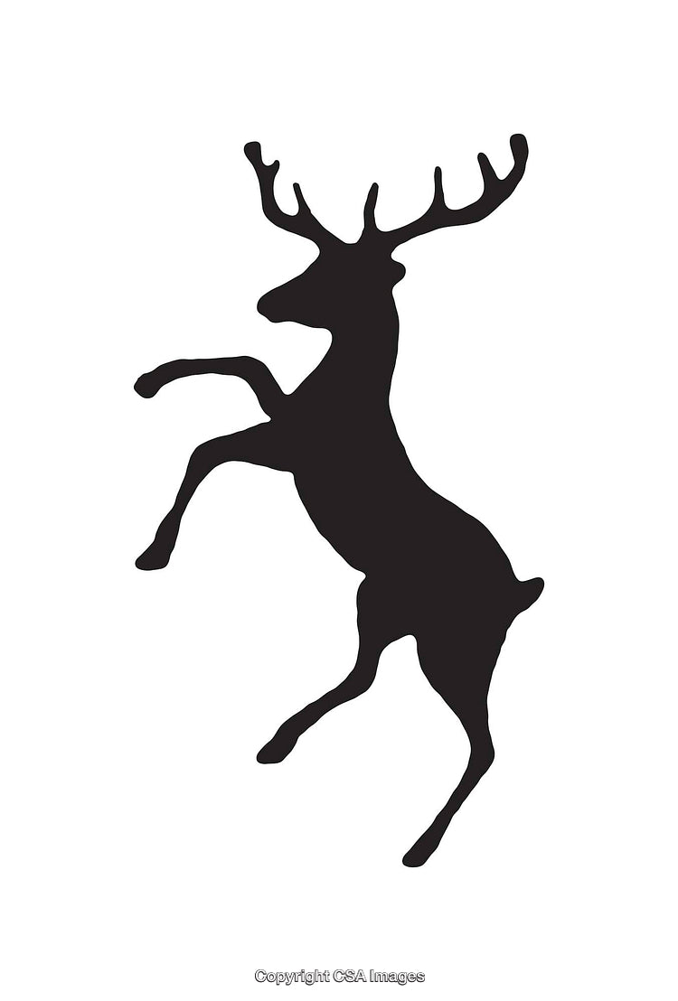 Silhouette of Deer Icon in Minimalistic Black and White Style