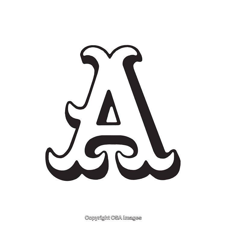 Decorative Monogram Letter A in Vintage Art Style