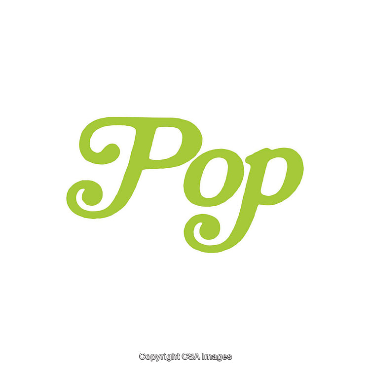 Green 'Pop' Text on White Background in Stylish Typography Design