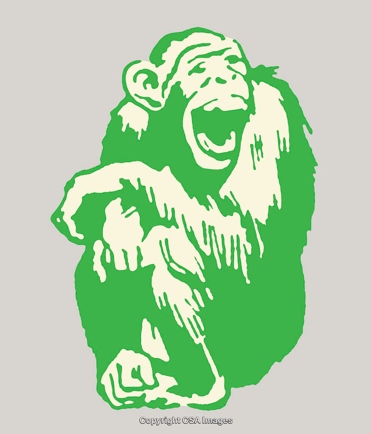 Green Monkey Illustration Featuring a Unique Artistic Style