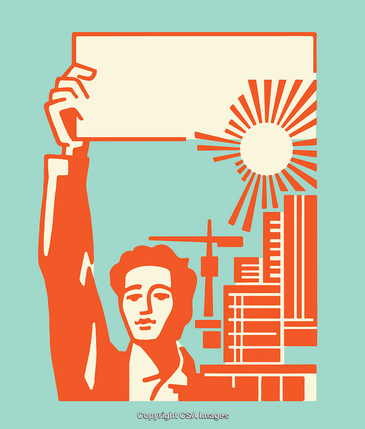 Illustration of Activism and Progress in Urban Development Setting
