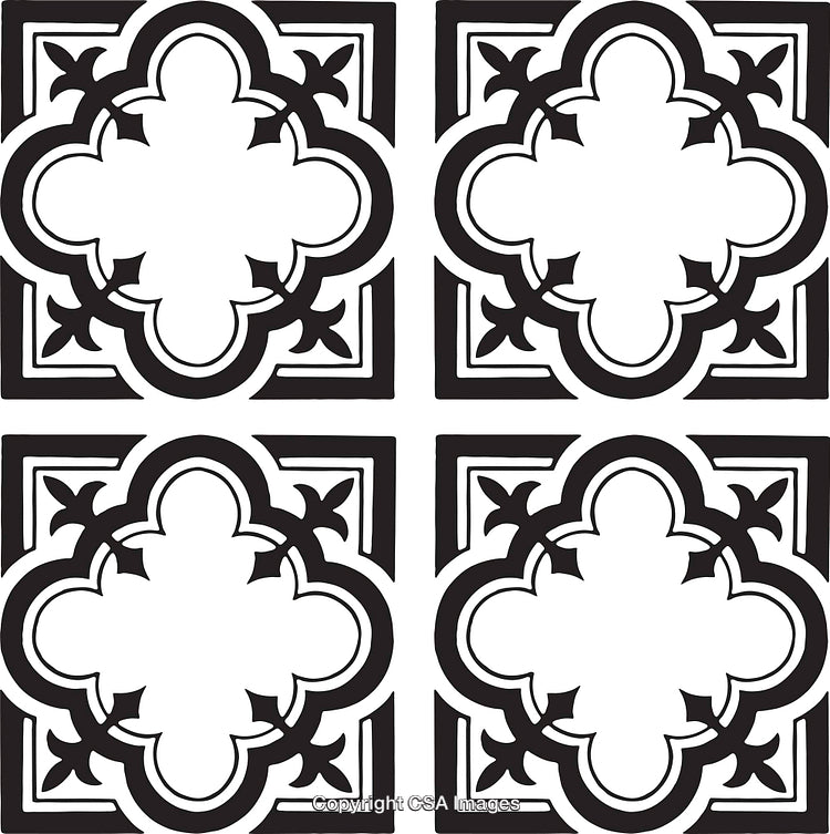 Elegant Black and White Geometric Tile Pattern Design