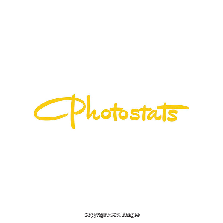 Yellow Photostats Text Logo on a White Background With Bright Design