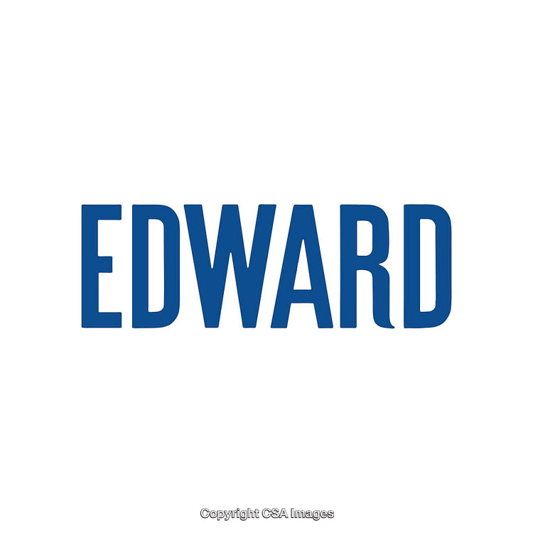 Bold Blue Text Design Featuring the Name Edward on a White Background
