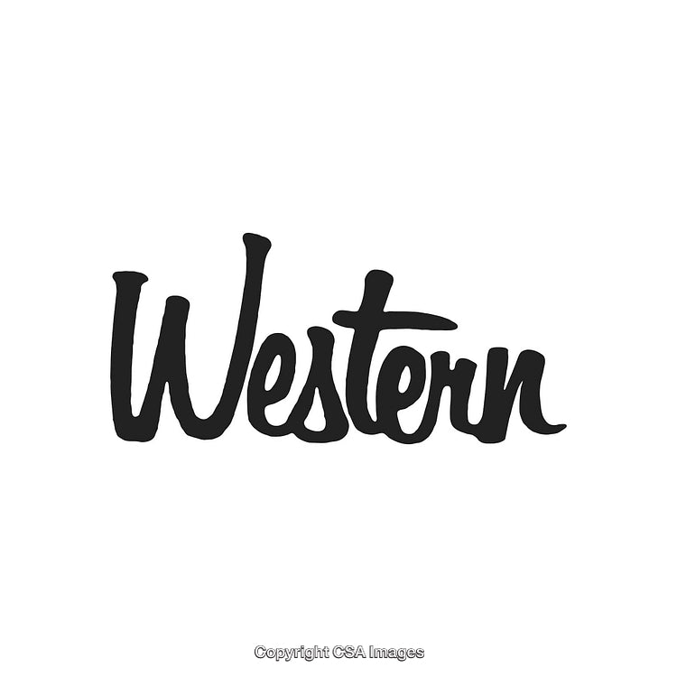 Stylized Typographic Design Featuring the Word Western in Handwritten Font