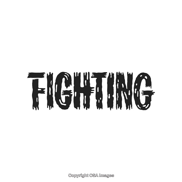 Dynamic Bold Text Design Featuring the Word Fighting in Unique Font Style