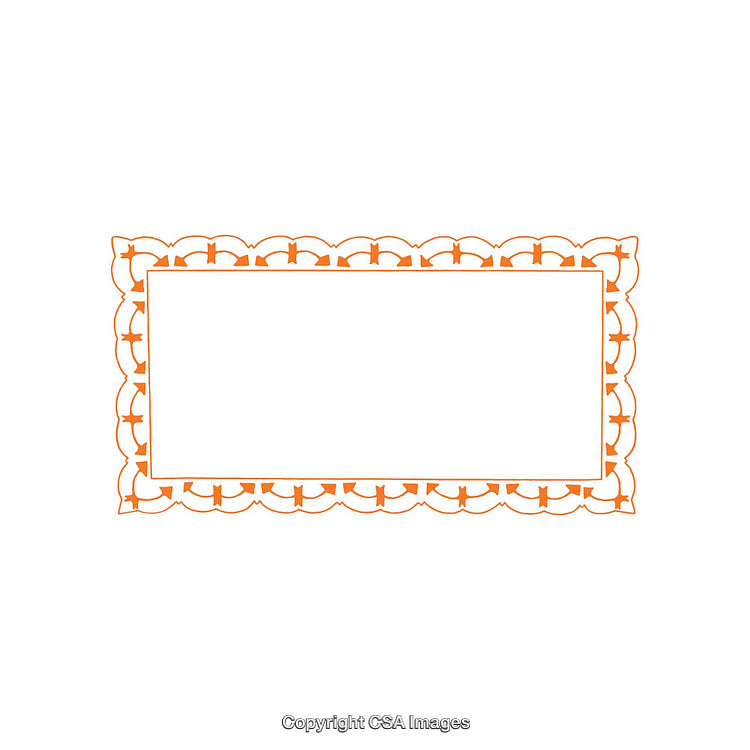 Ornamental Orange Border with Rectangular Shape and Filigree Details