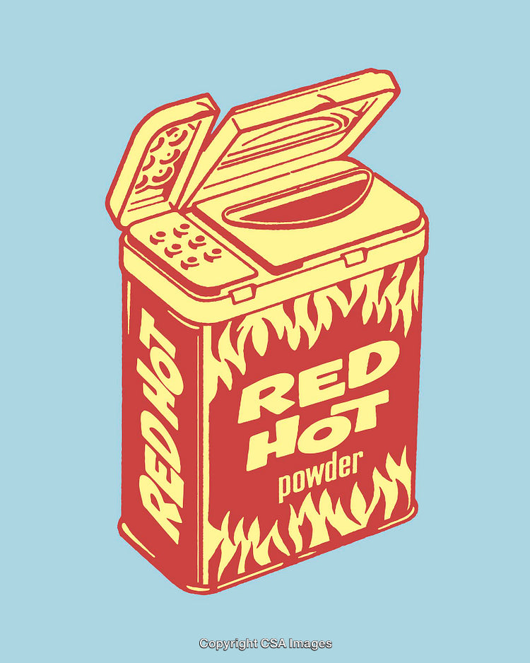 Retro Style Hot Powder Illustration with Bright Colors and Unique Design