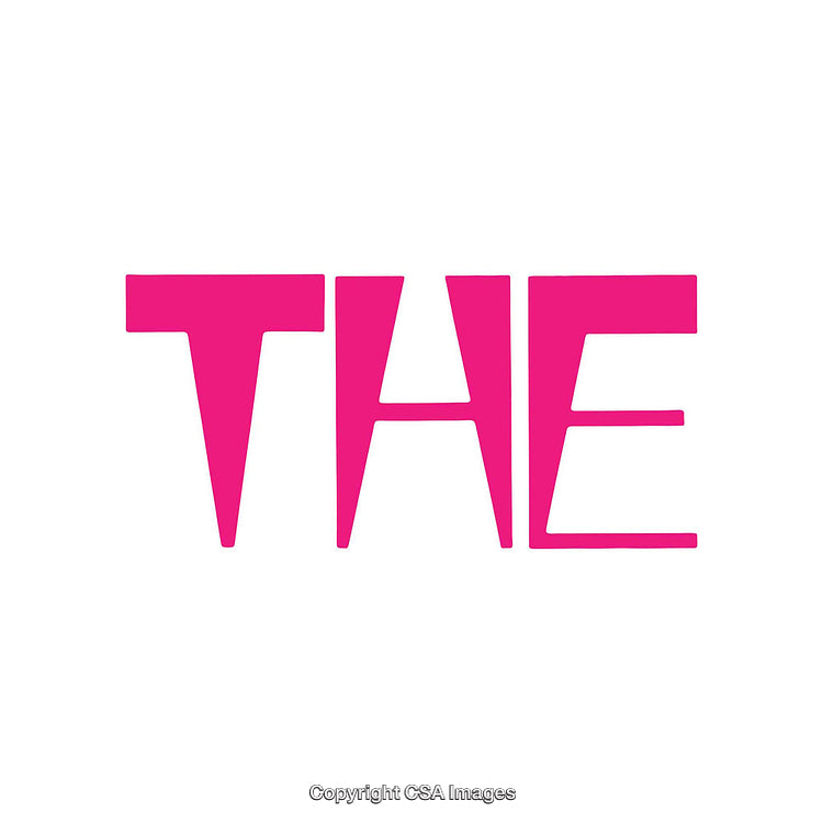 Pink Text "The" on a White Background in Bold Stylized Font