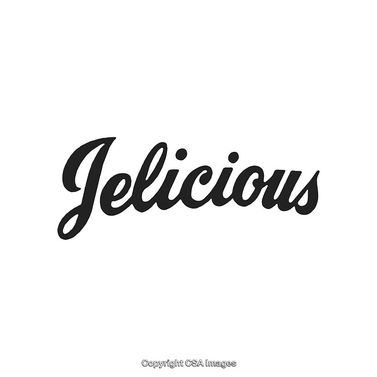 Stylized Black Text Artwork Featuring the Word 'Jelicious' in Script Font