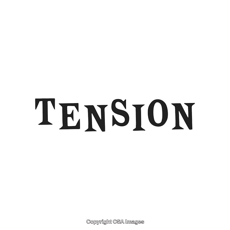 Bold Text Display Highlighting the Word Tension on White Background