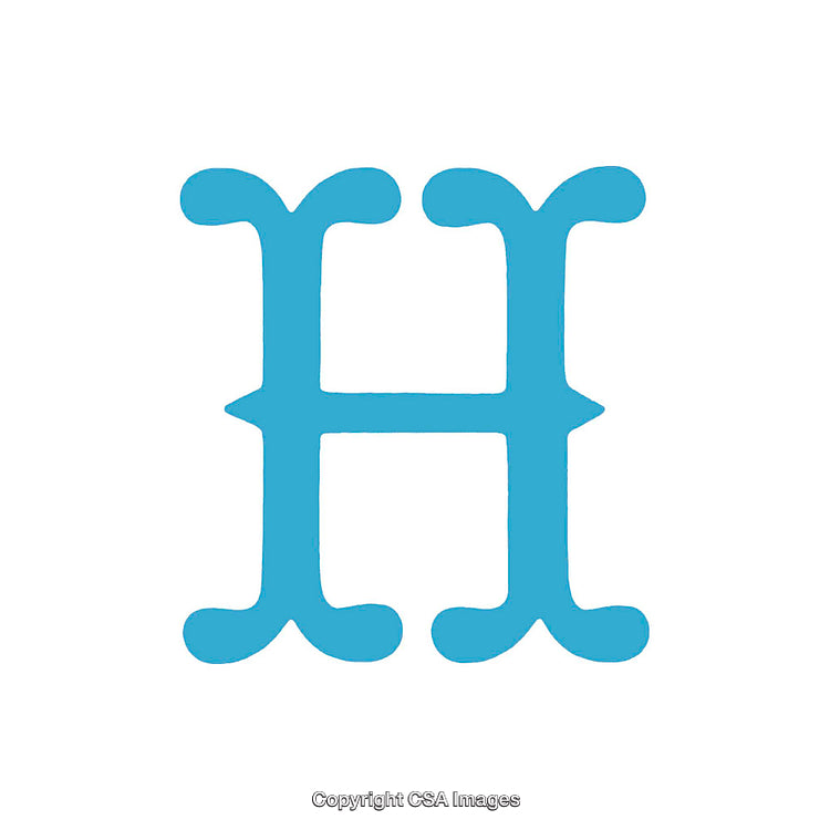 Stylized Blue Letter H Design on a White Background
