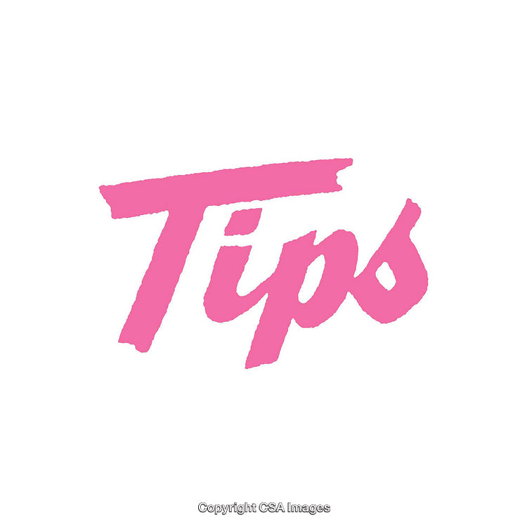 Pink Typography Showing the Word Tips on a White Background
