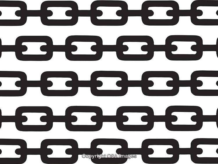 Black and White Chain Pattern in a Horizontal Arrangement