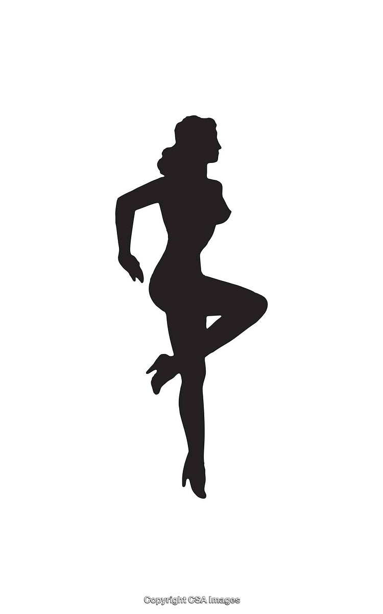 Silhouette of a Woman in a Dance Pose Illustration